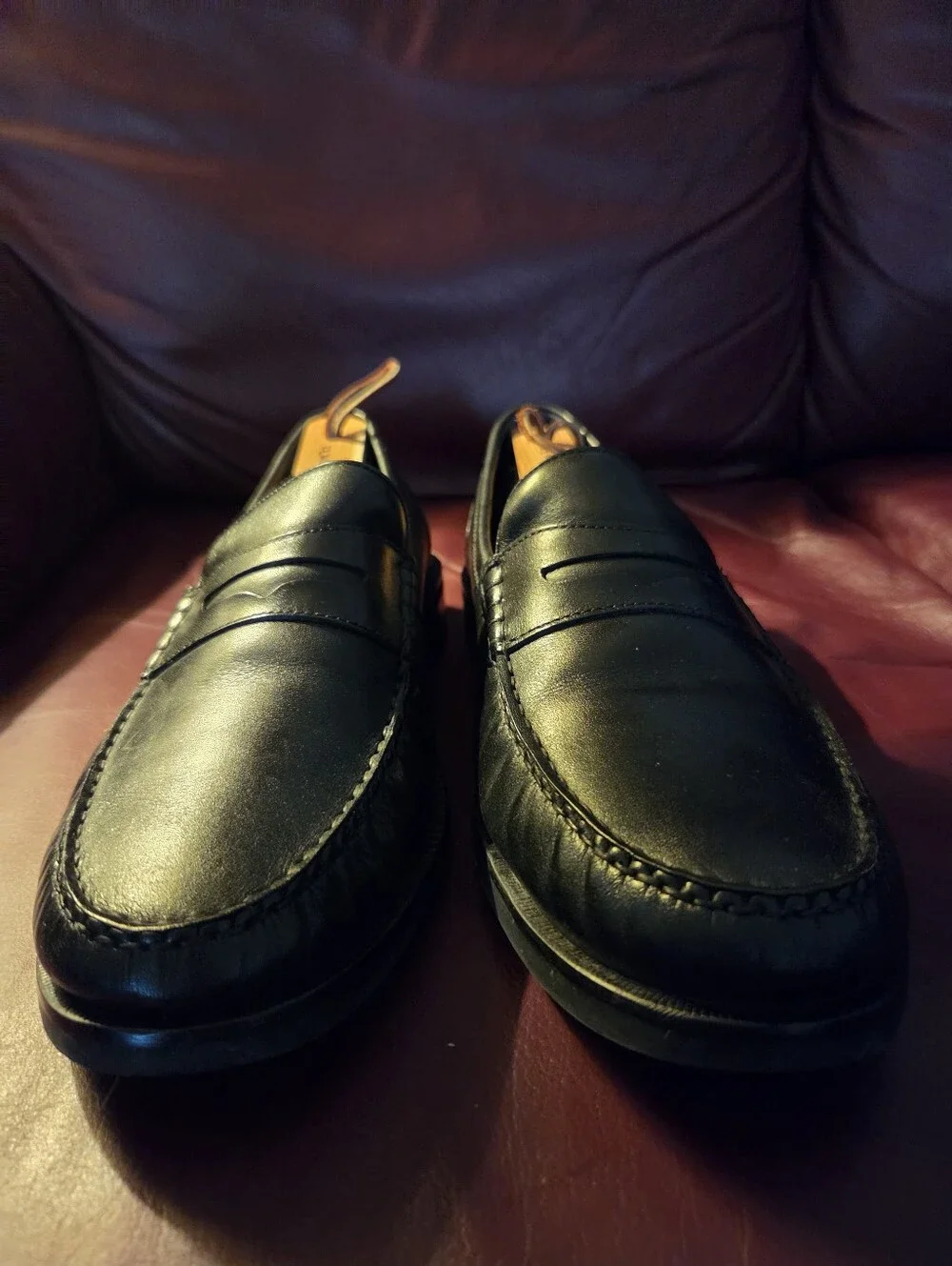 Cole Haan Pinch Sanford Penny Loafers Mens 10.5 Used Black Color Designer
